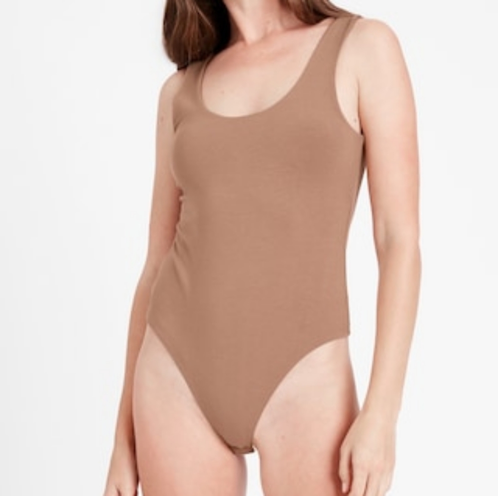 Banana republic true hues 170 Scoop-Neck Thong Bodysuit xs brown